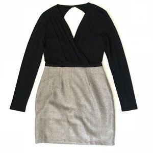 NWT BOBI BLACK Gold Black L/S Dress Medium